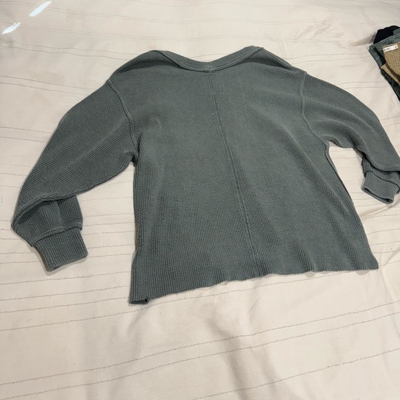 Aerie Green Cozy Ribbed Sweatshirt - Picture 3 of 3